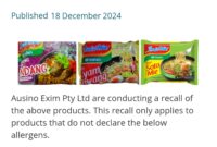 Tiga varian Indomie ditarik peredarannya di Australia. (Foto: foodstandards.gov.au)