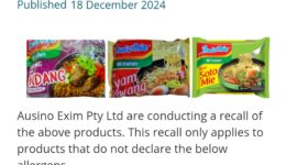Tiga varian Indomie ditarik peredarannya di Australia. (Foto: foodstandards.gov.au)