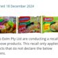 Tiga varian Indomie ditarik peredarannya di Australia. (Foto: foodstandards.gov.au)