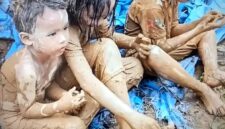 Tiga anak selamat setelah sempat tertimbun banjir longsor di Matauli, Tapanuli Tengah, Sumatra Utara. (Foto: Jhun Hispan Simbolon/@hispanjhun)
